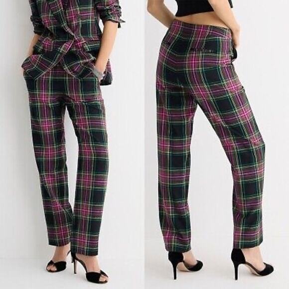 J Crew Kate Straight Leg Pant in Stewart Tartan Plaid Pants Wool Blend NWT - Picture 1 of 9